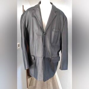 Black Leather Blazer Jacket (men’s size XL)